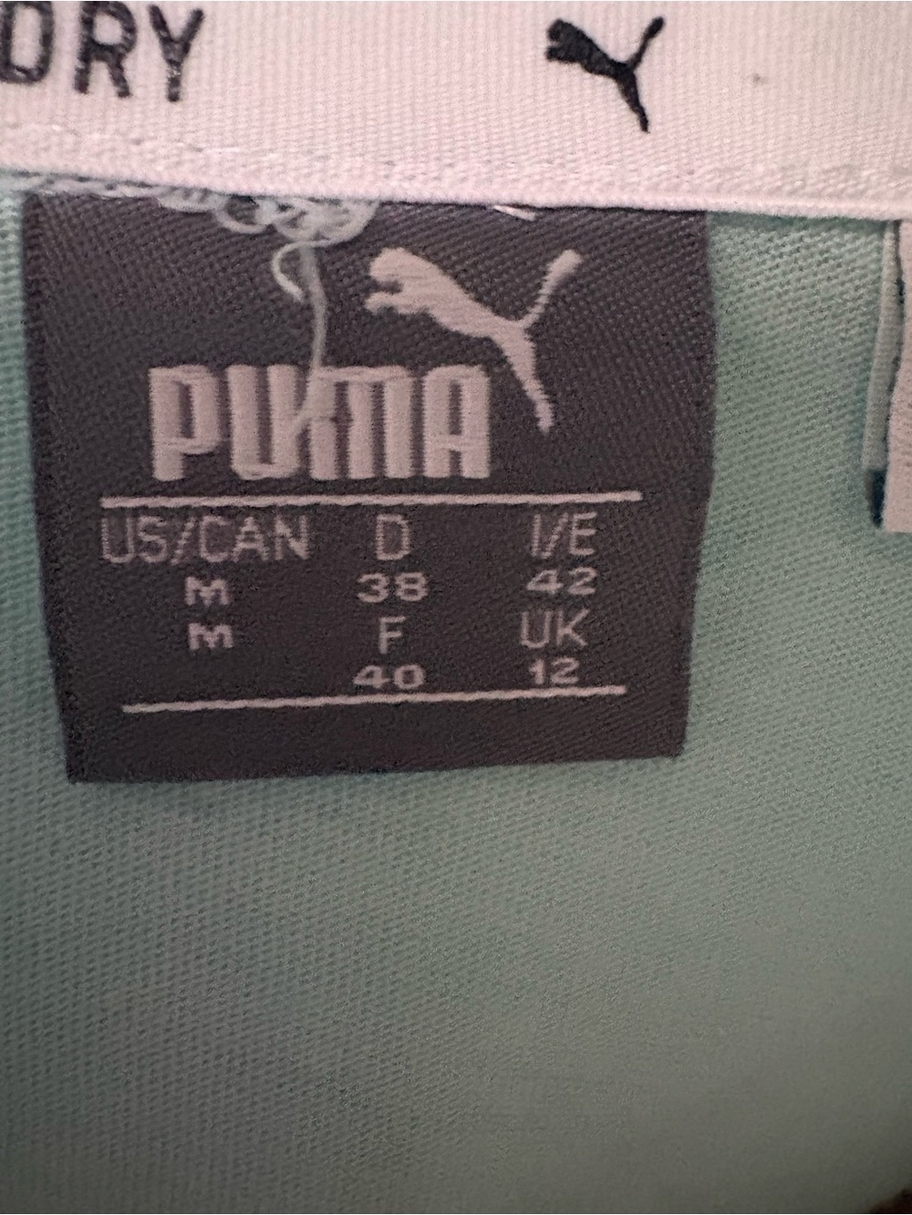 Puma Light Mint Pullover with White Logo Trim #2130 - Picture 5 of 8